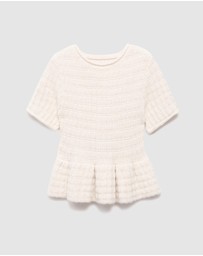 M.N.G - Textured Sweater With Ruffles