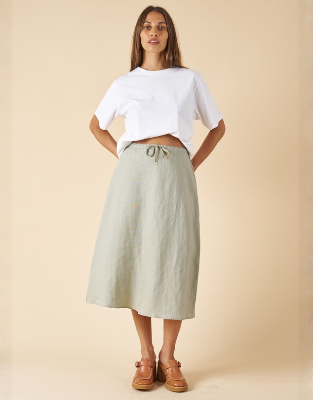 CAMIXA - Maddie Linen Midi Skirt