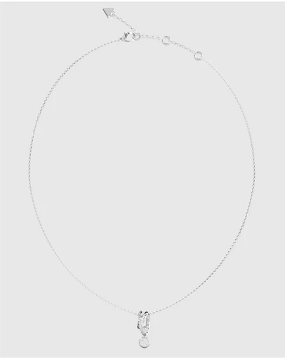 GUESS - Silver-Tone Tiny Pearly Necklace