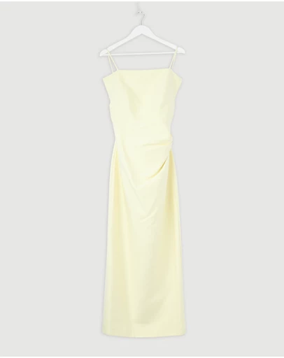 Revibe - Repaired Shona Joy Otis Draped High Neck Midi Dress - AU 12