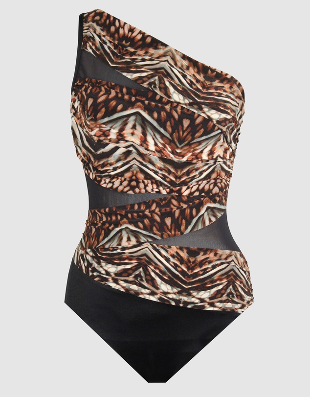 Miraclesuit Swimwear  - Tribal Tigress Jena One Shoulder Tummy Control Swimsuit