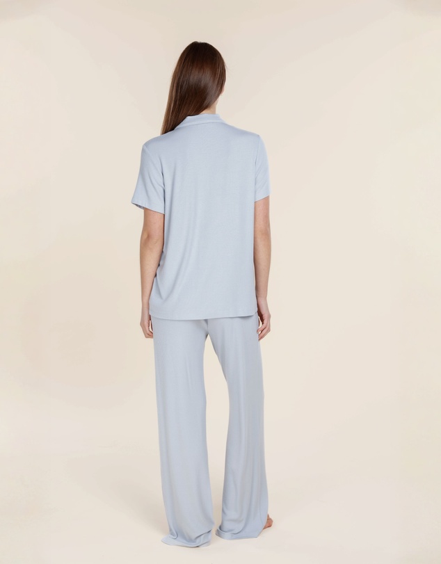 Gingerlilly - Lyon Ribbed Short Sleeve Button Up Top