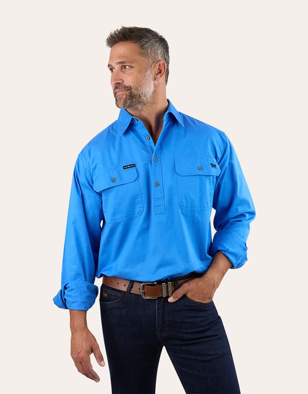 Ringers Western - King River Mens Half Button Work Shirt
