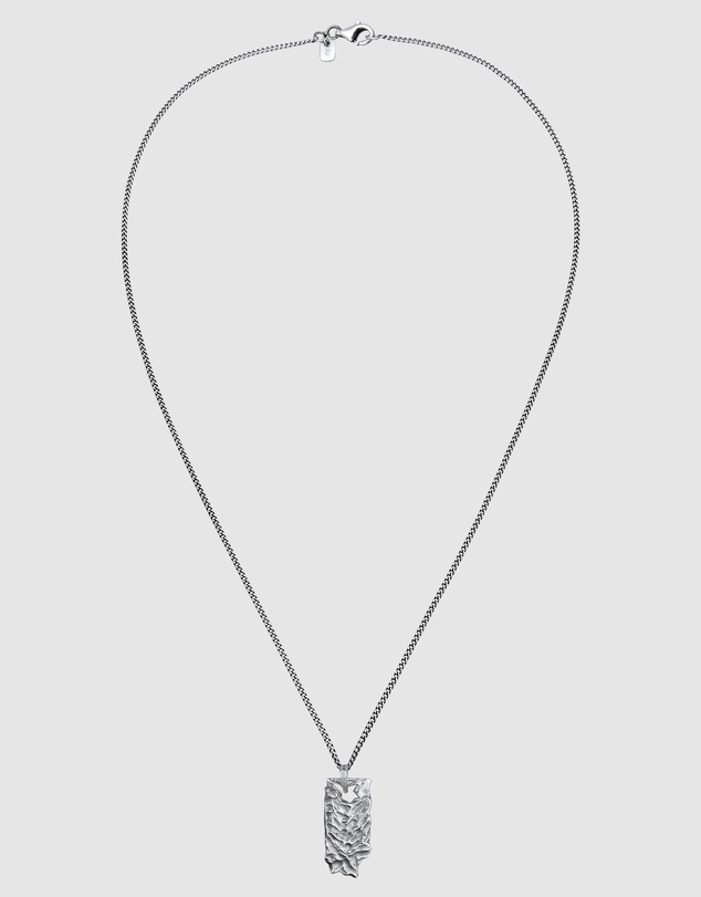 Kuzzoi - ICONIC EXCLUSIVE - Structured Tag Pendant Necklace in 925 Sterling Silver