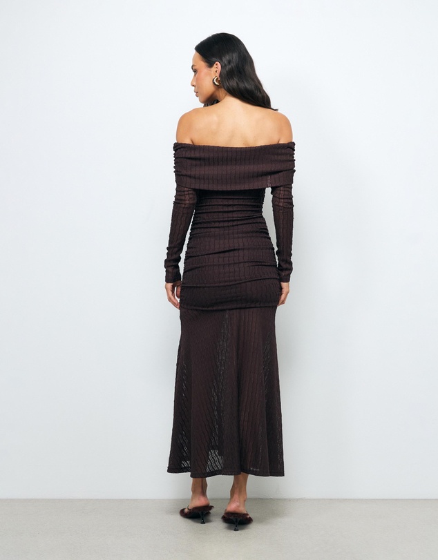 AERE - Valentina Off Shoulder Midi Dress