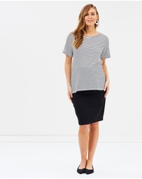 Angel Maternity - Maternity Straight Cut Ponti Work Skirt