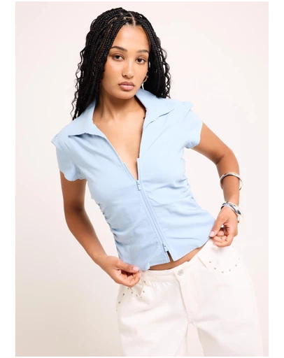 Insight - Sydney Ruched Zip Shirt