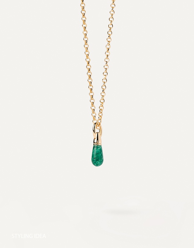 PDPAOLA - Green Aventurine Drop Pendant Necklace
