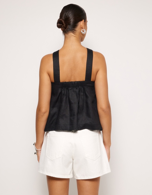 AERE - Elodie Linen Cross Front Top