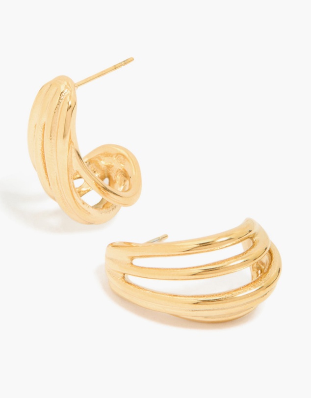 Lovisa - Waterproof Gold Plated Stainless Steel Layered Hoop Earrings