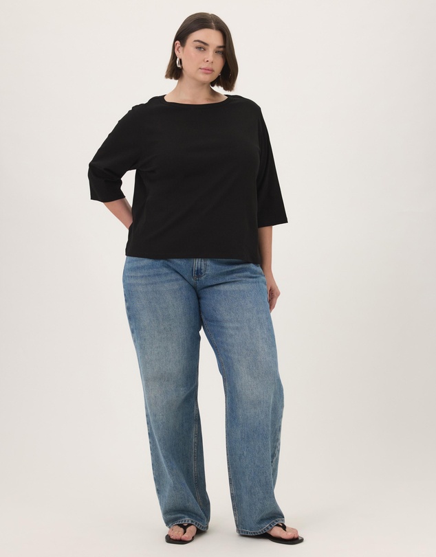Atmos&Here Curvy - Cotton 3/4 Sleeve T-Shirt