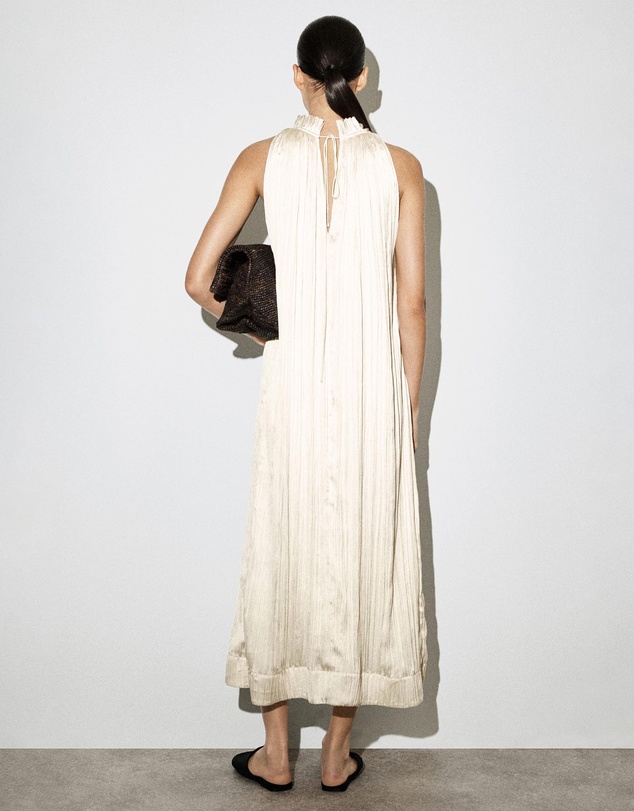 COS - Crinkled-Satin Midi Dress