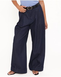 Petal & Pup - Elinor Cuffed Denim Pant - Dark Wash