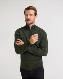 Oxford - Merino Zip Neck Pure Wool Pullover