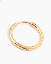 Lovisa - Gold Plated Stainless Steel Thin Clicker Hoop Earrings 18mm
