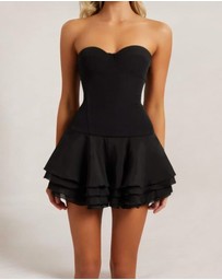 Heiress Beverly Hills - Corset Chiffon Flared Mini Dress