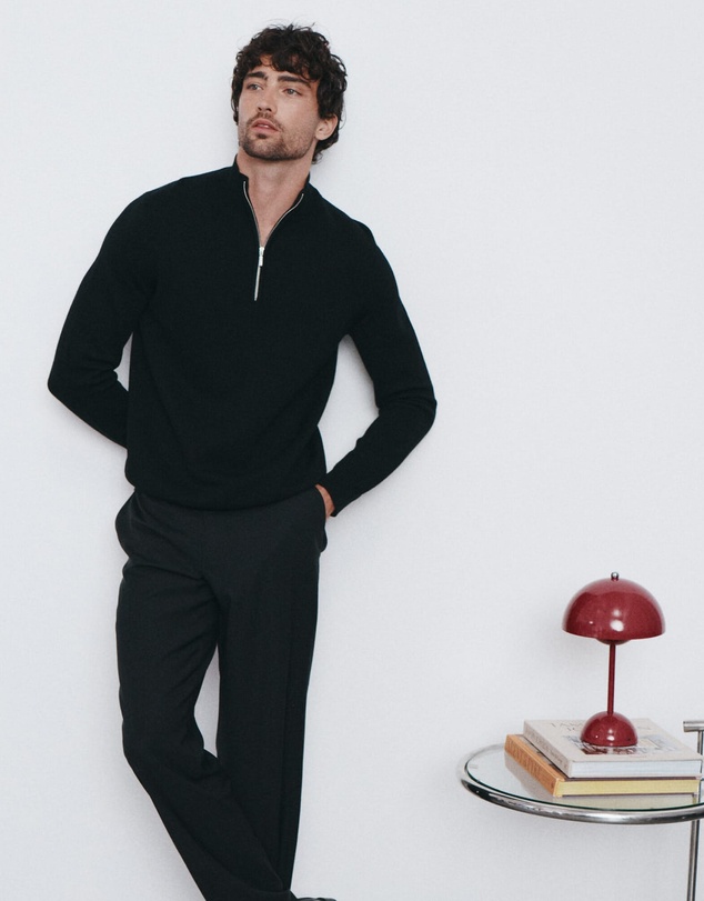 SABA - Franklin Quarter Zip Wool Knit Polo