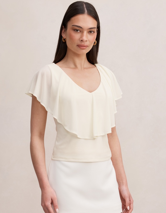Forever New - Valentina V-Neck Ruffle Top
