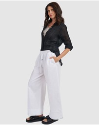 CAMIXA - Crinkle Oversized Linen Shirt
