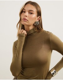 Atmos&Here - Wool Blend Roll Neck Long Sleeve Top