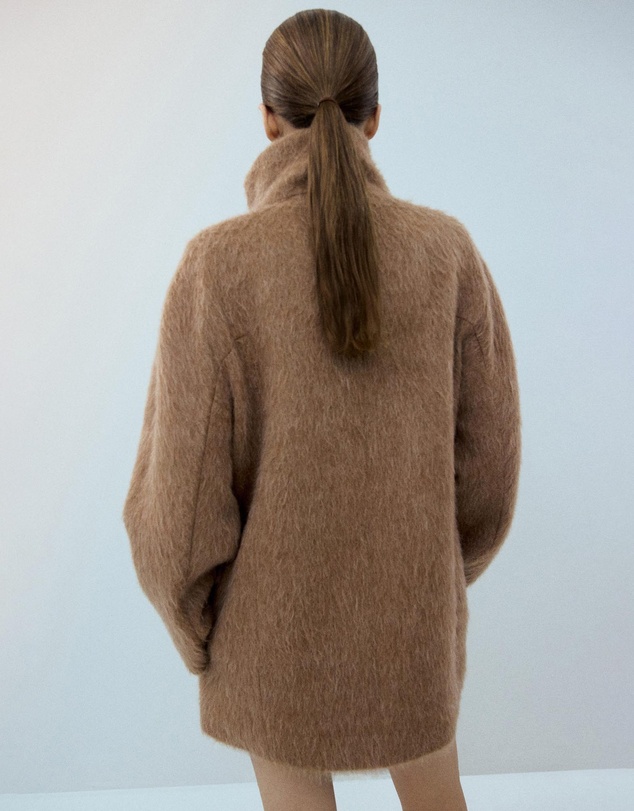 M.N.G - Wool-Blend Funnel-Neck Coat