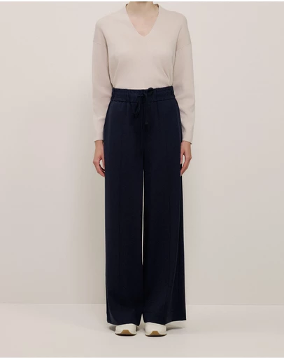 Trenery - Ponte Wide Leg Travel Pant in Night Sky
