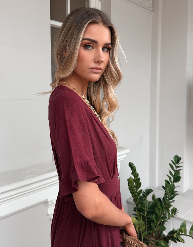 Esther & Co - Korbela Dress - Bordeaux
