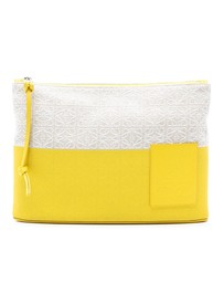 Pre-Loved by Azura Reborn - Pre-Loved Repeat Anagram Jacquard and Leather Oblong Pouch