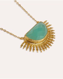 Ottoman Hands - Sunrise Aqua Chalcedony Pendant Necklace