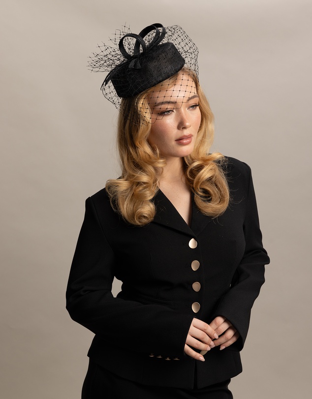 Morgan & Taylor - Cheryl Pillbox Hat in Black