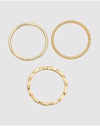 Elli Jewelry - Ring Stacking Trend Set in 925 Sterling Silver Gold Plated