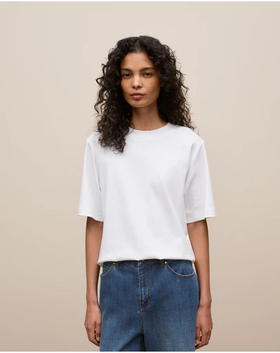 Trenery - Cotton Modal Interlock T-shirt in White