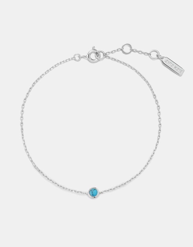 Ania Haie - Silver Bezel-Set Lab-Created Turquoise Solitaire Bracelet