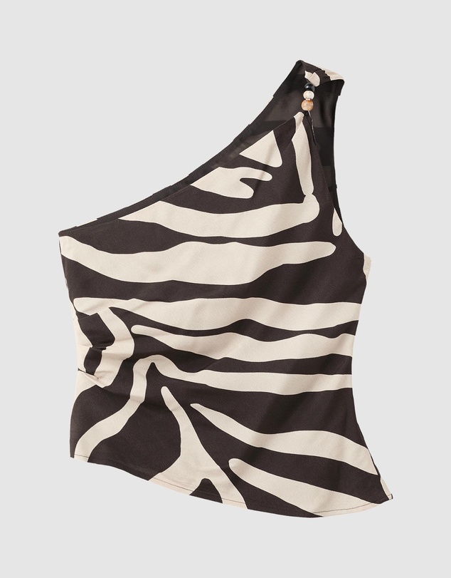 M.N.G - Asymmetric Printed Top
