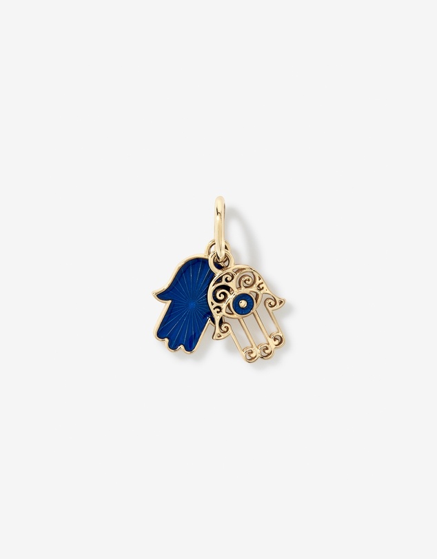 Michael Hill - Hamsa Pendant with Blue Enamel Evil Eye in 10kt Yellow Gold