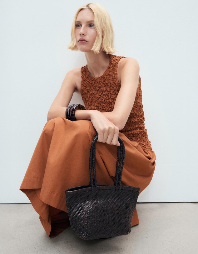 M.N.G - Rusty Open-Back Textured Dress