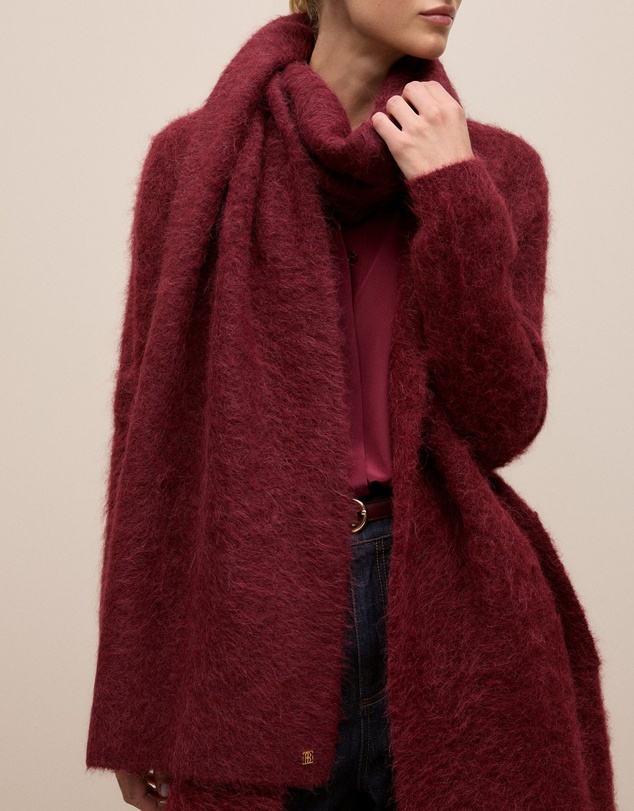 Trenery - Brushed Alpaca Scarf in Red Mahogany
