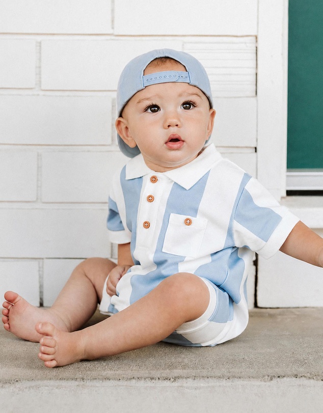 Bebe by Minihaha - Max Wide Stripe Rugby Romper - Babies