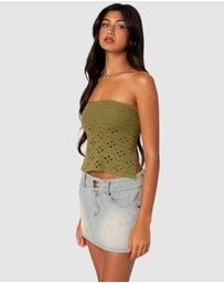 EDIKTED - Niki Crochet Strapless Top
