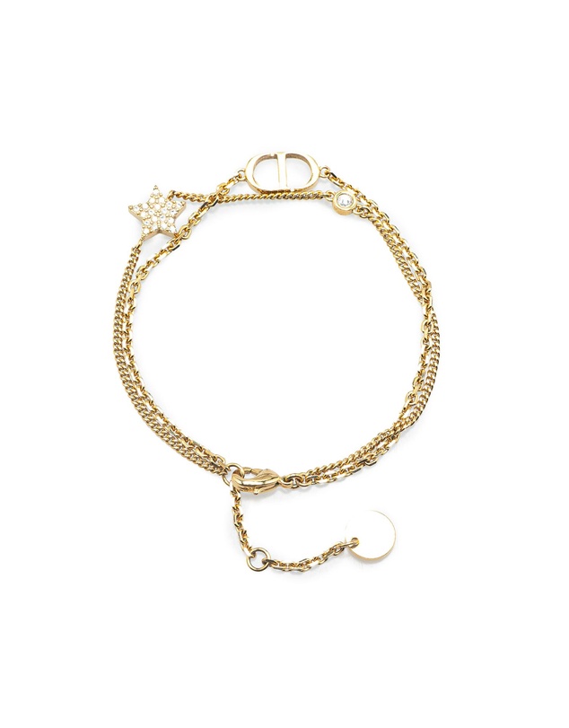 Pre-Loved by Azura Reborn - Pre-Loved Petit Gold Plated CD Star Charm Double Chain Bracelet