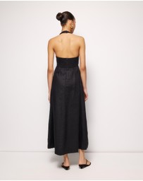 AERE - Brisa Halter Linen Slip Dress