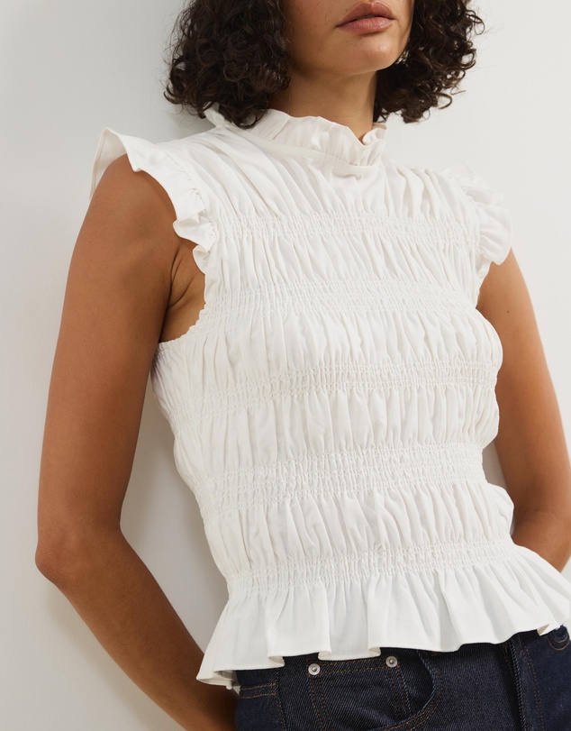 Atmos&Here - Coralie Linen Blend Frill Top