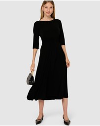SACHA DRAKE - 3/4 Sleeve Reverse Wrap Midi Dress