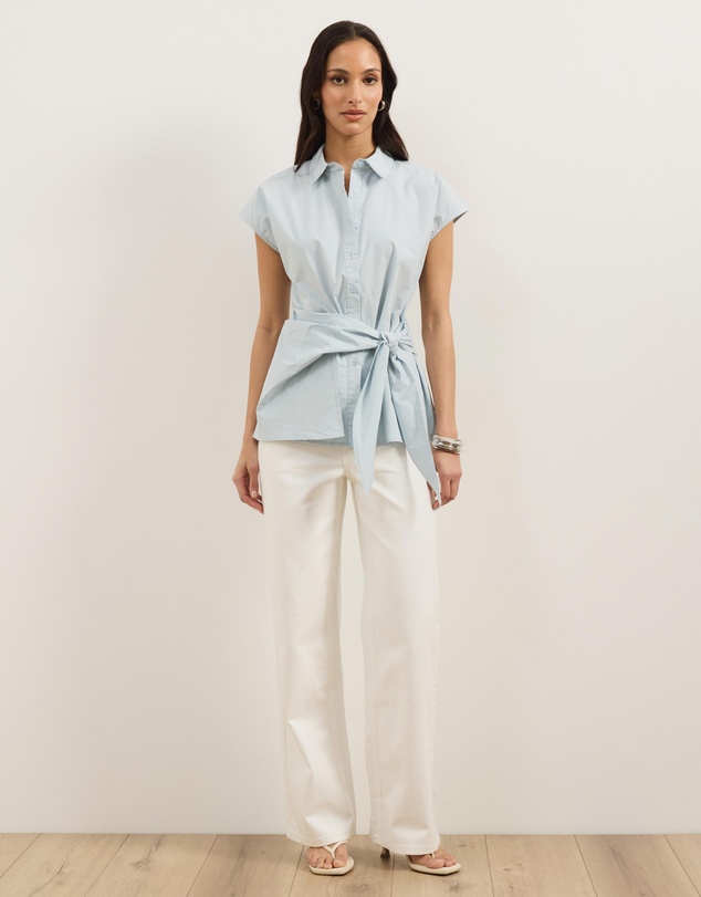 Atmos&Here - Riley Cotton Tie Waist Shirt