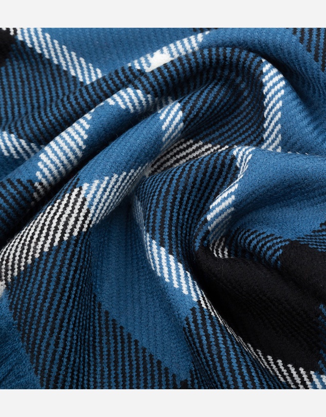 Ozwear Connection Uggs - Ugg Fringed Check Wool Scarf Blue and Check