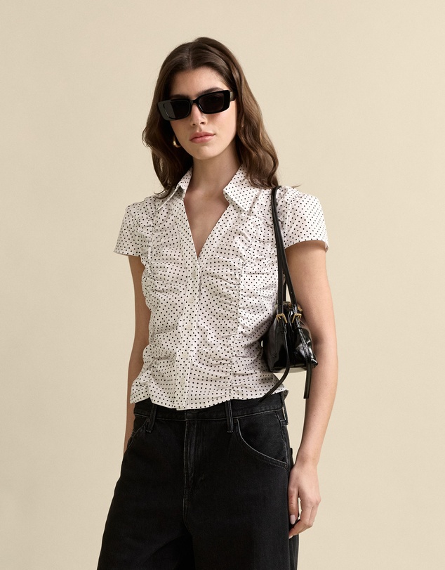 MVN - Polka Dot Rouched Shirt