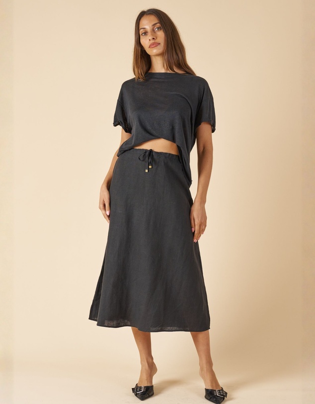 CAMIXA - Maddie Linen Midi Skirt