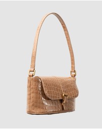 By Far - Miranda Baguette Croco Embossed Leather Bag