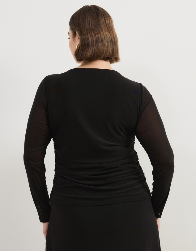 Atmos&Here Curvy - Cleo Mesh Long Sleeve Top