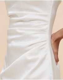 CHANCERY - Nara Strapless Satin And Lace Mini Dress